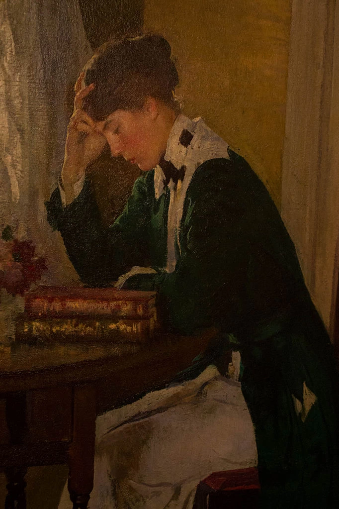 Edmund Tarbell - La lettera, dettaglio